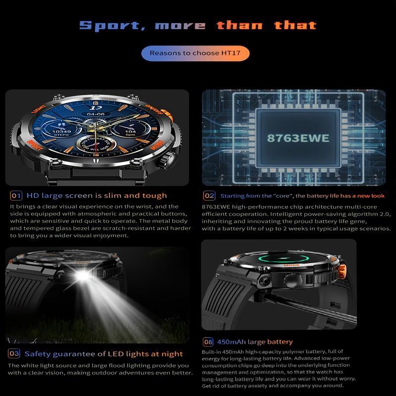 HD Screen Smartwatch, Multi-functional Outdoor Sports Fitness Tracker, Wireless Receiving & Calling Multi-sport Mode Pedometer, Waterproof Watch with LED Light for Android/iOS Men & Women #TOP PICKS