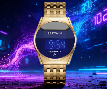 【Weeklydeals】Touchscreen Racing Sport watch Luxury Mens Racing Sport Iridescent diamond-shaped mirror surfacet WatchMultifunction Chronograph Stainless Stee! Casual Business Stvle Perfect Giftfor Him fashionable wristwatch time display
