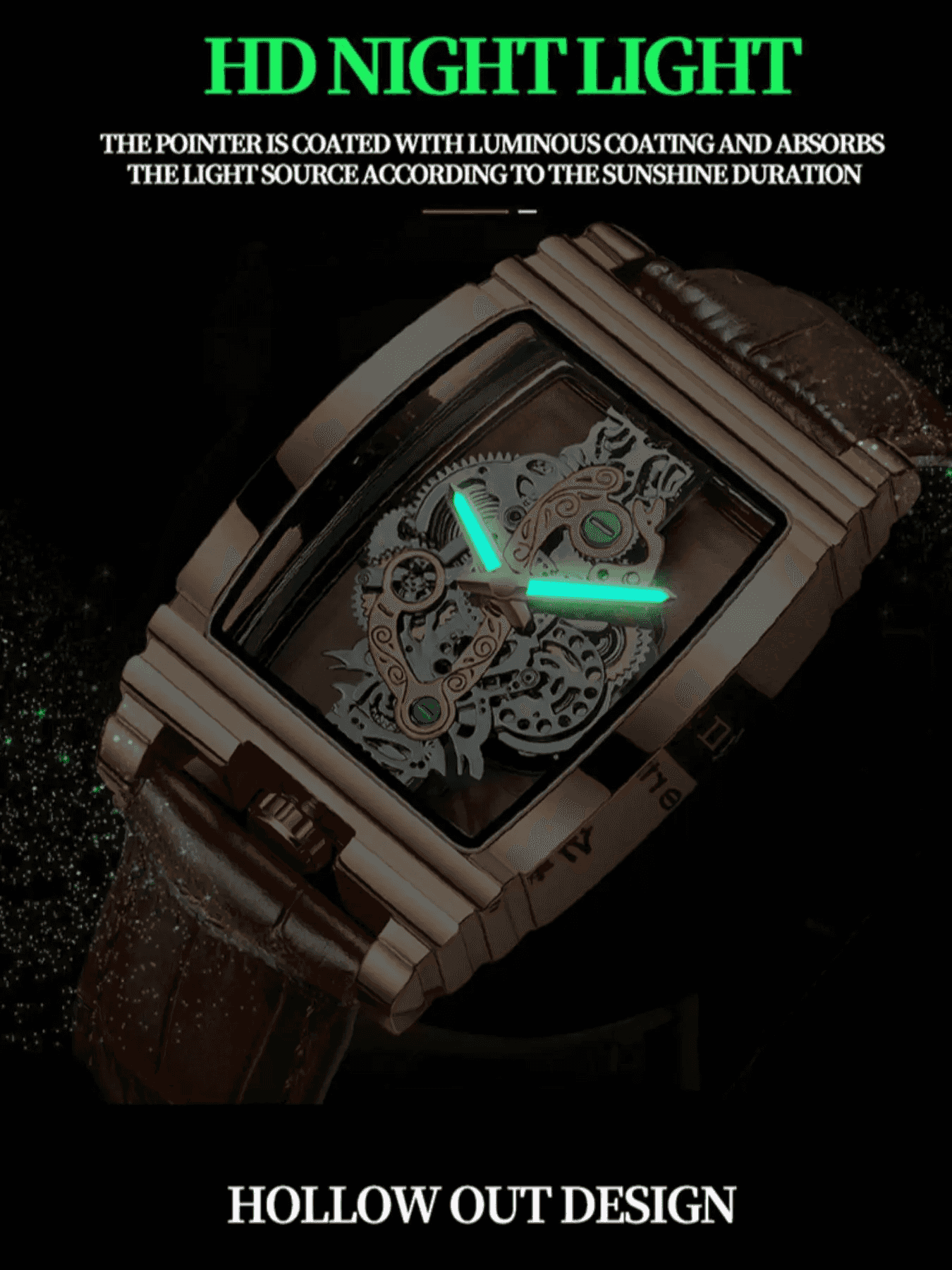 Men's Punk Fashion Barrel Shaped Leather Quartz Watch, Mechanical Style Statement Watch for Party, Daily Decor, Trendy All-match & Exquisite Watch for Birthday Gift with Box
