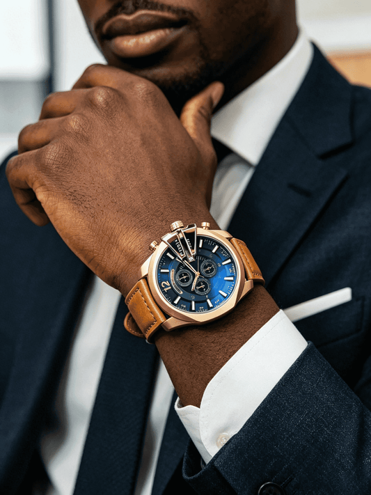 Men's Business Fashion Round Dial Analog Quartz Wristwatch, Watch for Party, Daily Clothing Decor, Trendy Exquisite Fashionable Stylish Watch for Birthday Gift with Box, Business Fashion Watches