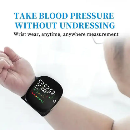 Wrist Blood Pressure Monitor, Rechargeable Digital BP Machine with Heart Rate Detection, LCD Backlit Display, Voice Broadcast, Adjustable Cuff, 99 Reading Memory for 2 Users with Carrying Case – Perfect Wearable Gift for Family and Friends