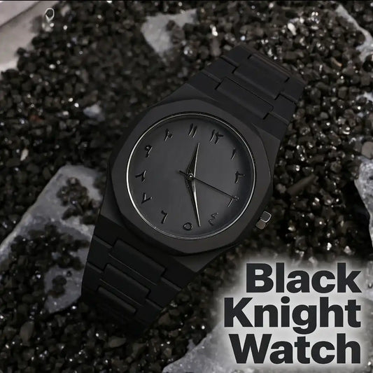 Black Knight Watch – Premium Waterproof Quartz Watch with Arabic Numerals, Fashionable Minimalist Light Luxury & Stylish Design