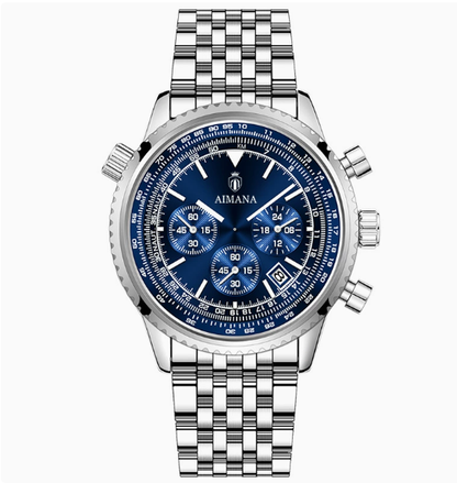 Business Fashion Round Dial Analog Quartz Watches for Men, Trendy Multifunctional Luminous Fashionable Watch, Waterproof Luminous Date Chronograph Watch, Stainless Steel Wristwatch for Men Gifts, with Box