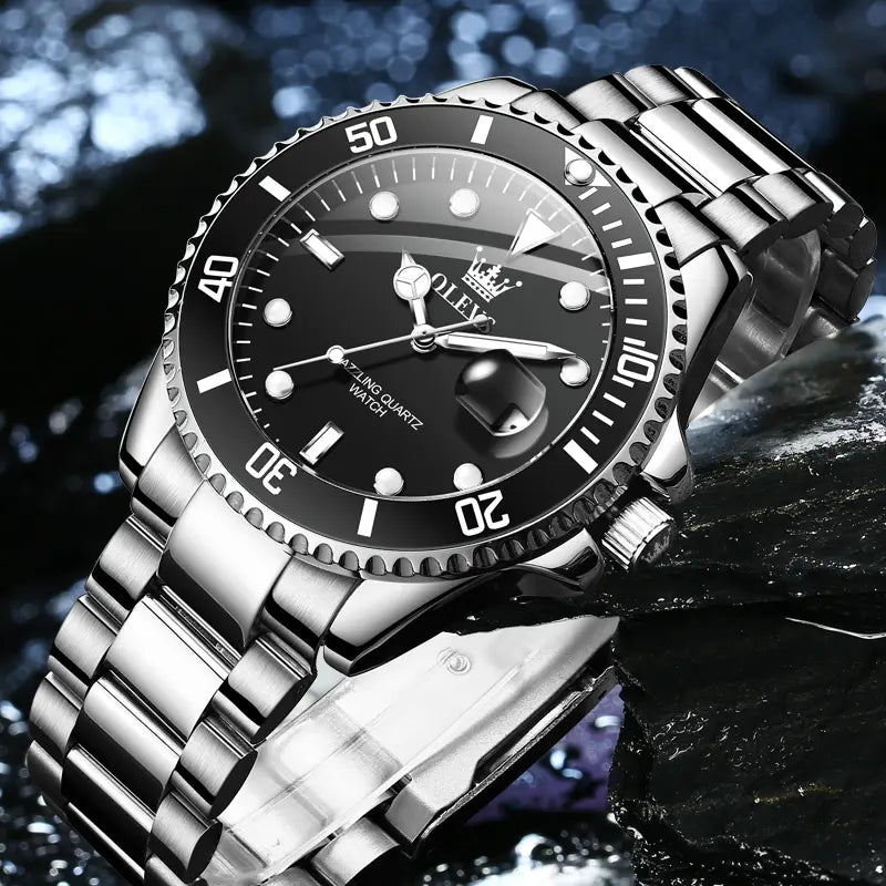Men's Luxury Large Dial Watch, Stainless Steel Strap, Daily Waterproof, Precision Quartz Movement. The choice of successful men, a symbol of business elite's taste.The perfect gift for birthdays, Father's Day, anniversaries