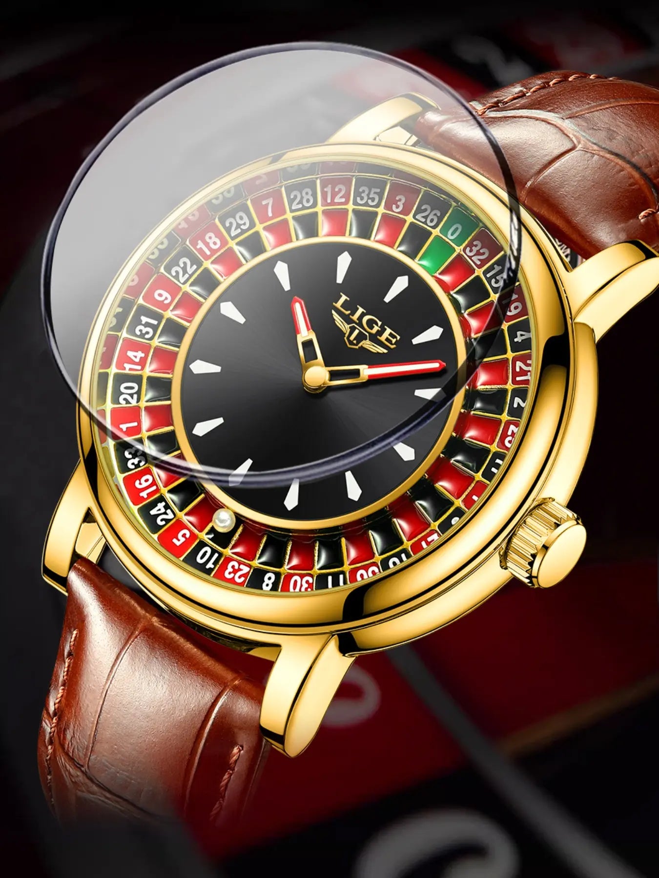 Men's Fashion Casual Round Dial Russian Roulette 12 Zodiac Theme Interactive Analog Quartz Watch, Waterproof Design for Parties and Daily Wear, Quartz Wristwatch, Quartz Analog Watches