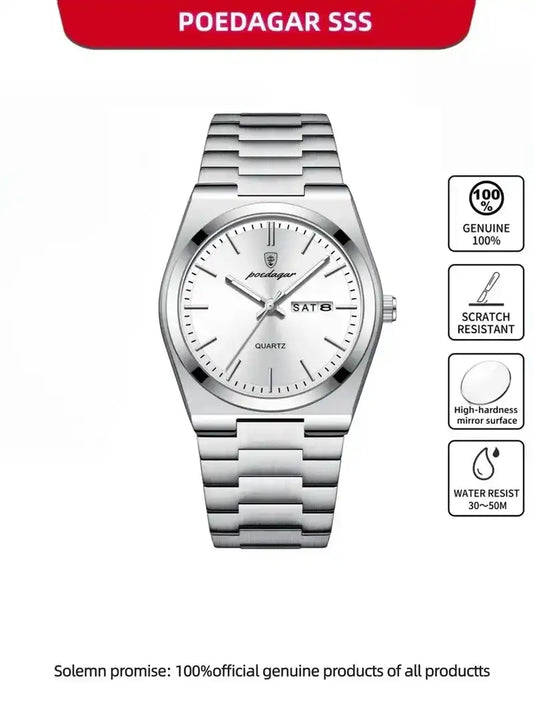 Casual Business Round Dial Analog Quartz Watch for Men, Fashion Watch for Parties and Daily Wear, Trendy Versatile & Exquisite Gift Watch with Box, Business Fashion Watches