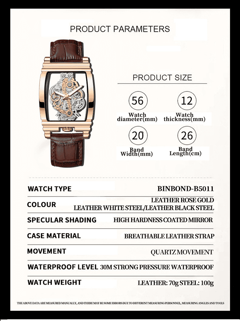 Men's Punk Fashion Barrel Shaped Leather Quartz Watch, Mechanical Style Statement Watch for Party, Daily Decor, Trendy All-match & Exquisite Watch for Birthday Gift with Box