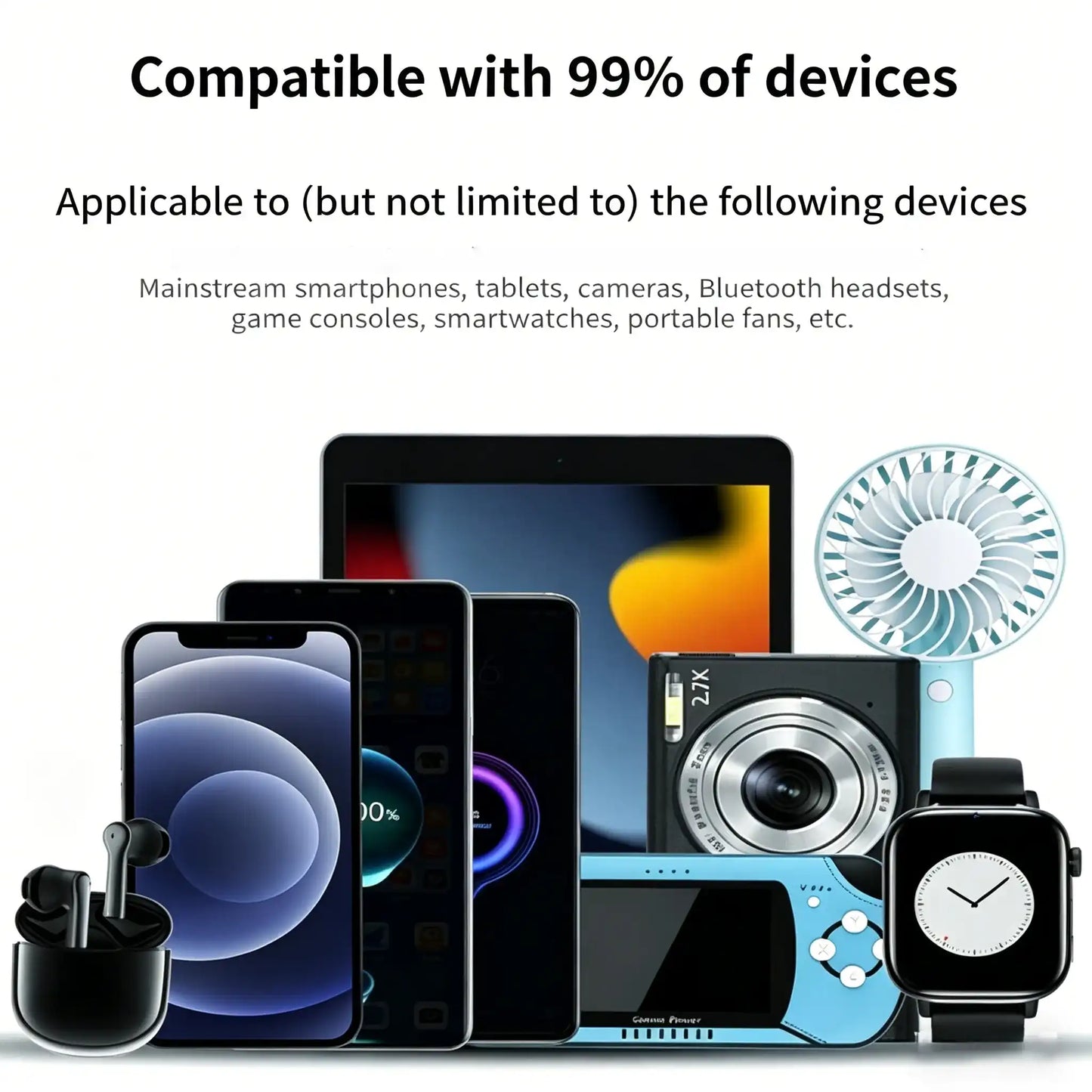 5-in-1 retractable vehicle charger, 66-watt USB-C fast charger adapter, equipped with Lightning data cable and three interfaces, suitable for devices such as Samsung, TECNO, Infinix, Itel, HMD Nokia, Apple (iPhone/iPad), Xiaomi, Laptops