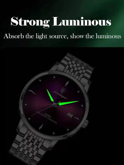 Men's Business Fashion Round Dial Stainless Steel Strap Quartz Watch, Durable Watch, Fashion Watch for Party, Daily Clothing Decor, Trendy All-match & Exquisite Watch for Gift without Box