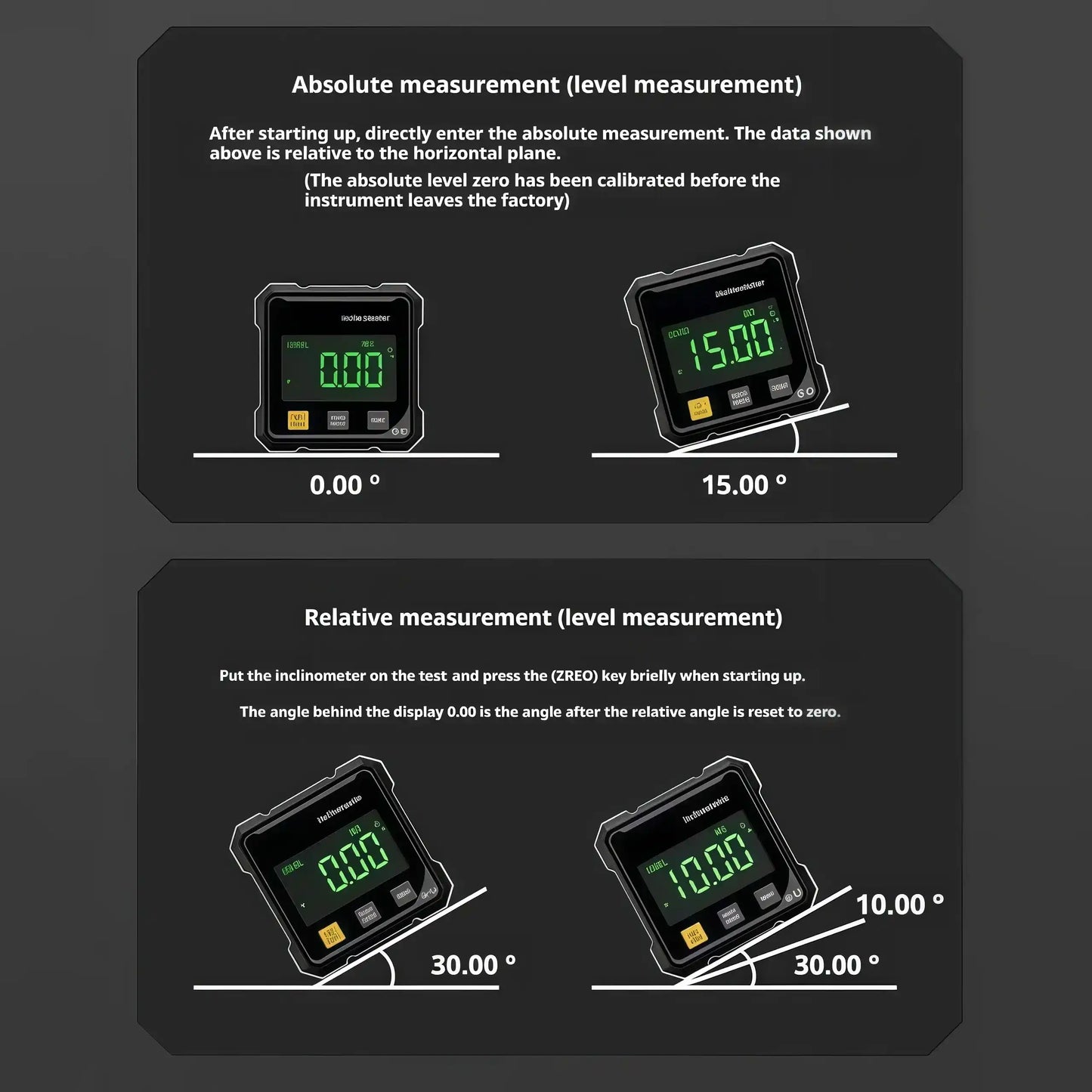 Magnetic Digital Angle Finder with Dual Laser Guide & 360° Magnetic Attachment Rechargeable Angle Meter for Woodworking Construction and Machinery