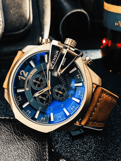Men's Business Fashion Round Dial Analog Quartz Wristwatch, Watch for Party, Daily Clothing Decor, Trendy Exquisite Fashionable Stylish Watch for Birthday Gift with Box, Business Fashion Watches
