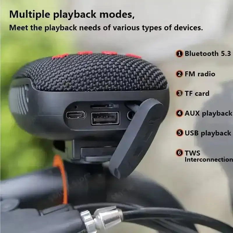 T&G Portable Wireless Speaker, Rechargeable Waterproof Speakers with Handlebar Mount, Outdoor Bluetooth-compatible Speaker for Cycling, Hiking, Camping, Audio, Weatherproof Loudspeaker System, Outside Speakers
