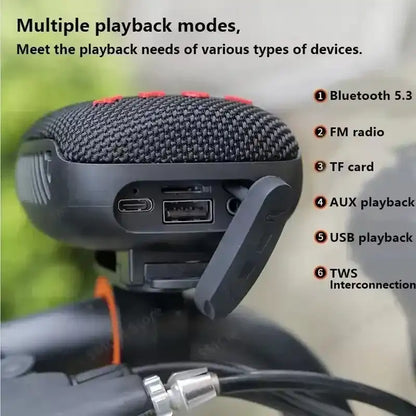T&G Portable Wireless Speaker, Rechargeable Waterproof Speakers with Handlebar Mount, Outdoor Bluetooth-compatible Speaker for Cycling, Hiking, Camping, Audio, Weatherproof Loudspeaker System, Outside Speakers