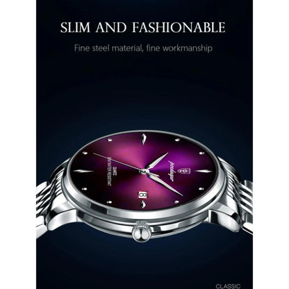 Men's Business Fashion Round Dial Stainless Steel Strap Quartz Watch, Durable Watch, Fashion Watch for Party, Daily Clothing Decor, Trendy All-match & Exquisite Watch for Gift without Box