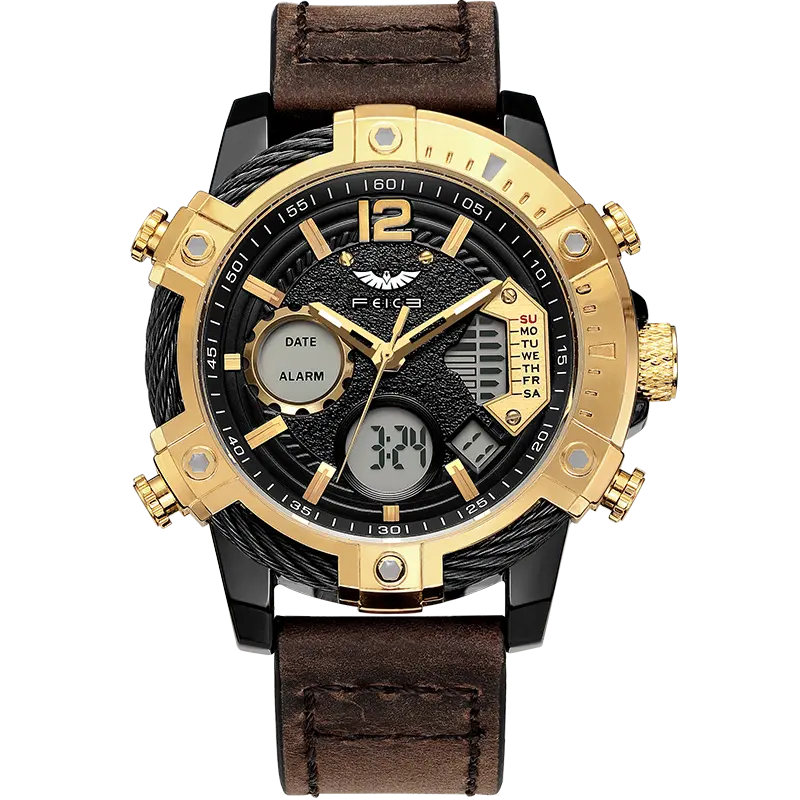 Genuine Luxury Men's Large Round Face Quartz Watch Set, 2026 New Multifunctional Luminescent Waterproof Steel Belt Timepiece with Modern Retro Design, Suitable for Daily/Formal Occasions