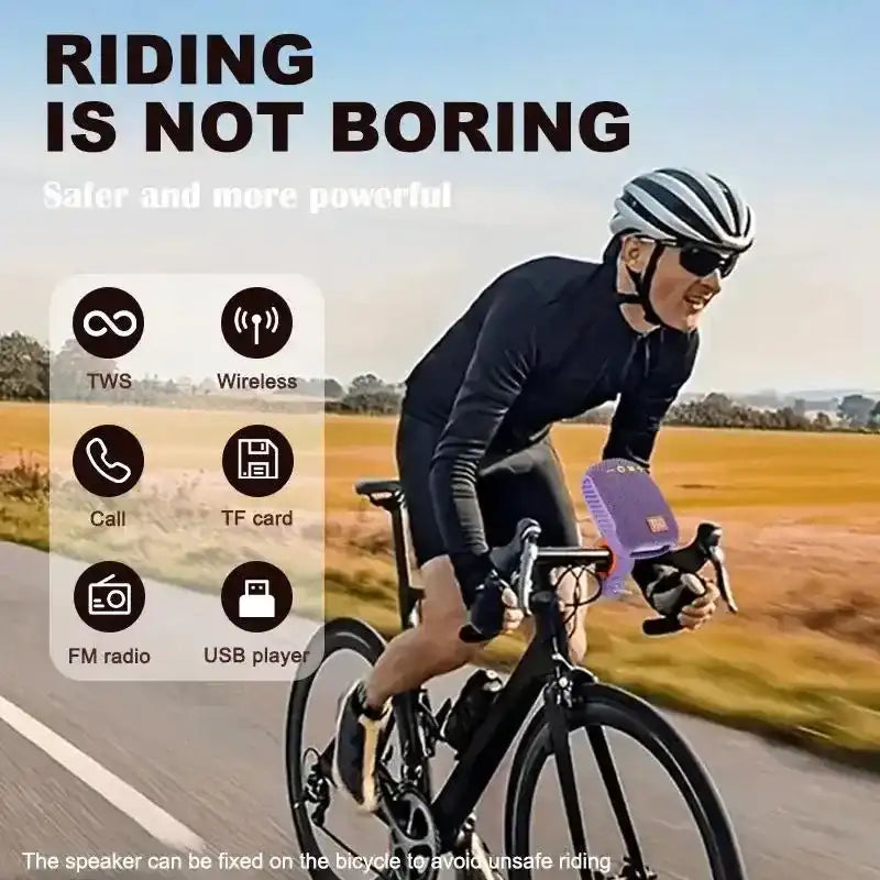 T&G Portable Wireless Speaker, Rechargeable Waterproof Speakers with Handlebar Mount, Outdoor Bluetooth-compatible Speaker for Cycling, Hiking, Camping, Audio, Weatherproof Loudspeaker System, Outside Speakers