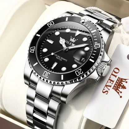 Men's Luxury Large Dial Watch, Stainless Steel Strap, Daily Waterproof, Precision Quartz Movement. The choice of successful men, a symbol of business elite's taste.The perfect gift for birthdays, Father's Day, anniversaries
