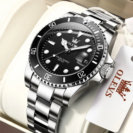 Men's Luxury Large Dial Watch, Stainless Steel Strap, Daily Waterproof, Precision Quartz Movement. The choice of successful men, a symbol of business elite's taste.The perfect gift for birthdays, Father's Day, anniversaries