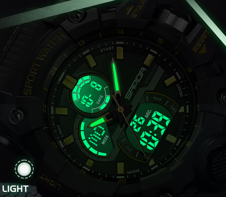 Men's Sports Digital Watch, Fashionable Digital Watch with Luminous Dial & Alarm Mode, Watch with Digital Display for Men, Sporty Waterproof Watch, Quartz Analog Wristwatch