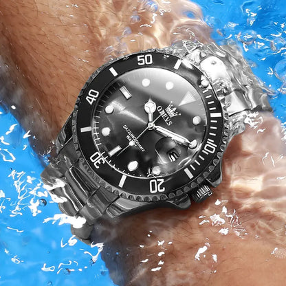Men's Luxury Large Dial Watch, Stainless Steel Strap, Daily Waterproof, Precision Quartz Movement. The choice of successful men, a symbol of business elite's taste.The perfect gift for birthdays, Father's Day, anniversaries