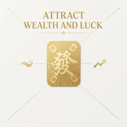 Lucky "FA" Gold Foil Card - Eastern Feng Shui Amulet for Positive Energy & Good Vibes, Custom Holographic Gold Foil, an auspicious symbol to attract wealth and blessings in Eastern culture