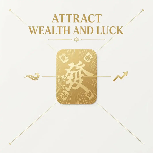 Lucky "FA" Gold Foil Card - Eastern Feng Shui Amulet for Positive Energy & Good Vibes, Custom Holographic Gold Foil, an auspicious symbol to attract wealth and blessings in Eastern culture