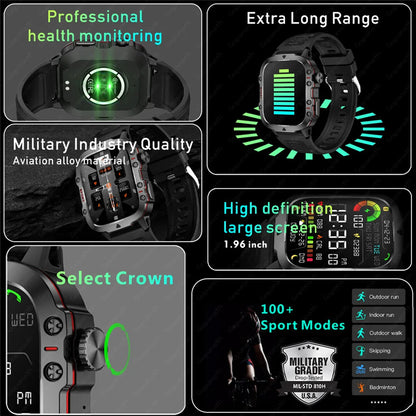 Multifunctional Smart Watch for Men & Women, Touchscreen Smartwatch Fitness Tracker With 100+ Sport Modes Pedometer & 1.96" Screen, Answer/Make Call Sports Digital Waterproof Smartwatch