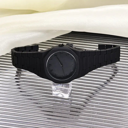 Black Knight Watch – Premium Waterproof Quartz Watch with Arabic Numerals, Fashionable Minimalist Light Luxury & Stylish Design