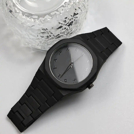 Black Knight Watch – Premium Waterproof Quartz Watch with Arabic Numerals, Fashionable Minimalist Light Luxury & Stylish Design