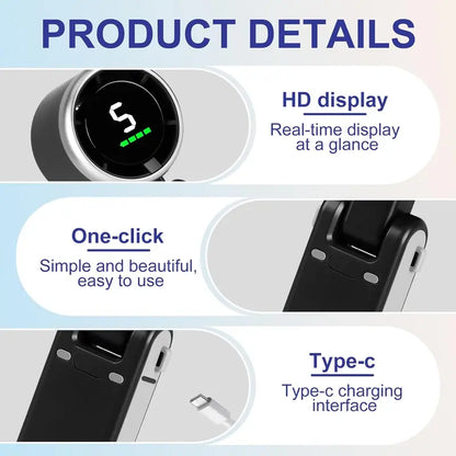 Portable Handheld Turbo Fan, 5 Gear Wind,4000mAh Battery Operated, Up to 10 Working Hours, 3 IN 1 Hand Fan Rechargeable with Air