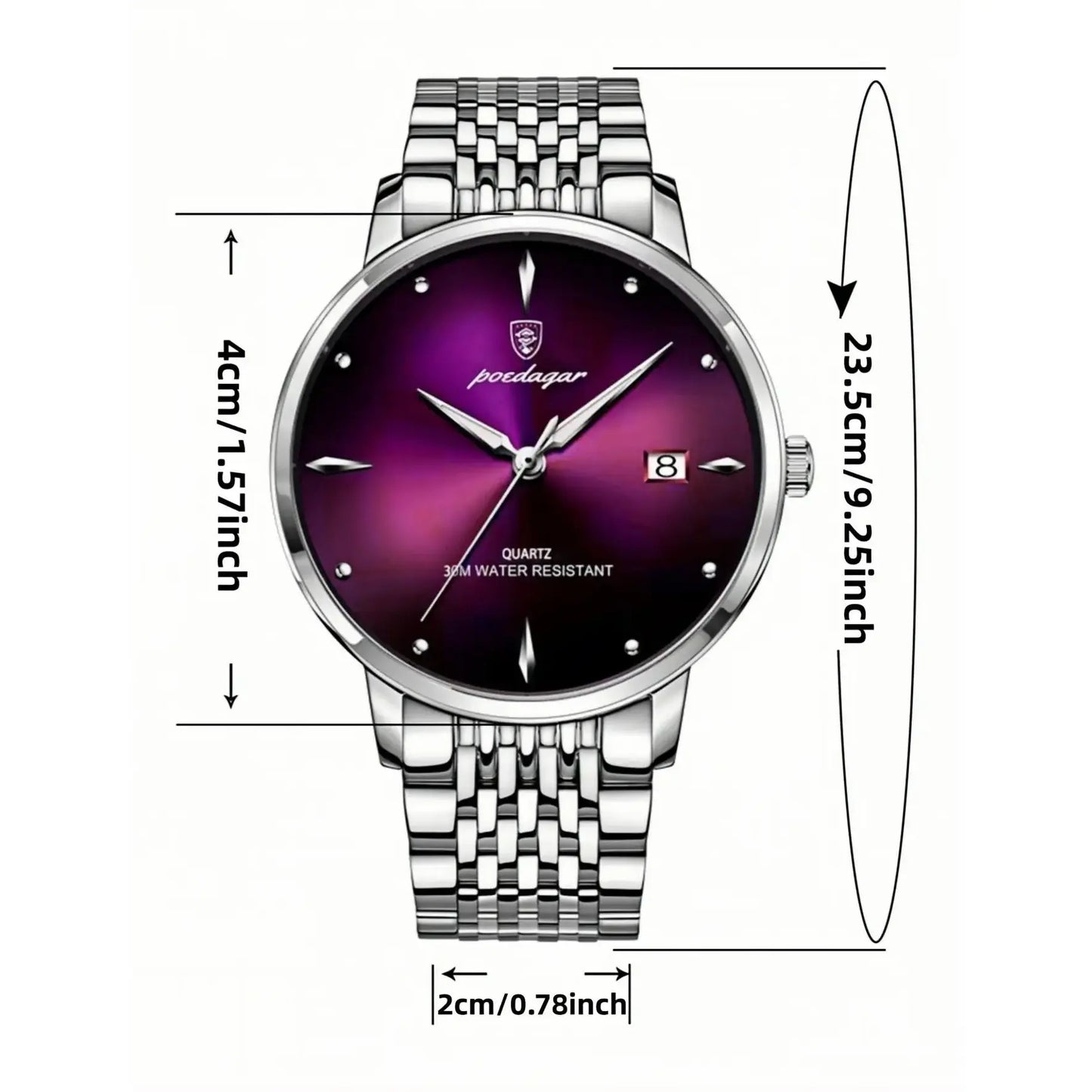 Men's Business Fashion Round Dial Stainless Steel Strap Quartz Watch, Durable Watch, Fashion Watch for Party, Daily Clothing Decor, Trendy All-match & Exquisite Watch for Gift without Box