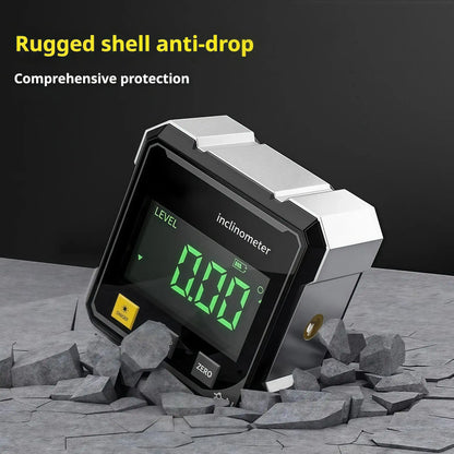Magnetic Digital Angle Finder with Dual Laser Guide & 360° Magnetic Attachment Rechargeable Angle Meter for Woodworking Construction and Machinery