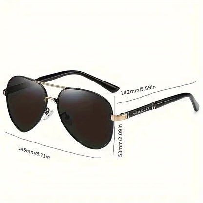 Unisex Full Rim Metal Polarized Aviator Sunglasses  - Durable Frames, Anti-Glare Polycarbonate Lenses, Full UV Protection for Driving/Outdoor Use, Men's Accessories for Adults,summervibes