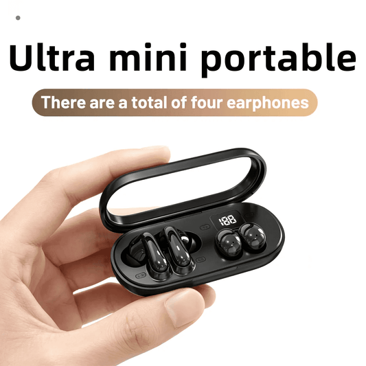 Mini Invisible Headphones, Bluetooth True Wireless In-Ear Earphones with Built-in Mic, Intelligent Touch, ENC Noise Canceling, IPX5 Waterproof – Perfect for Sport, Workout, Running, Gym. Available for Two Users (Two Pairs of Earbuds).