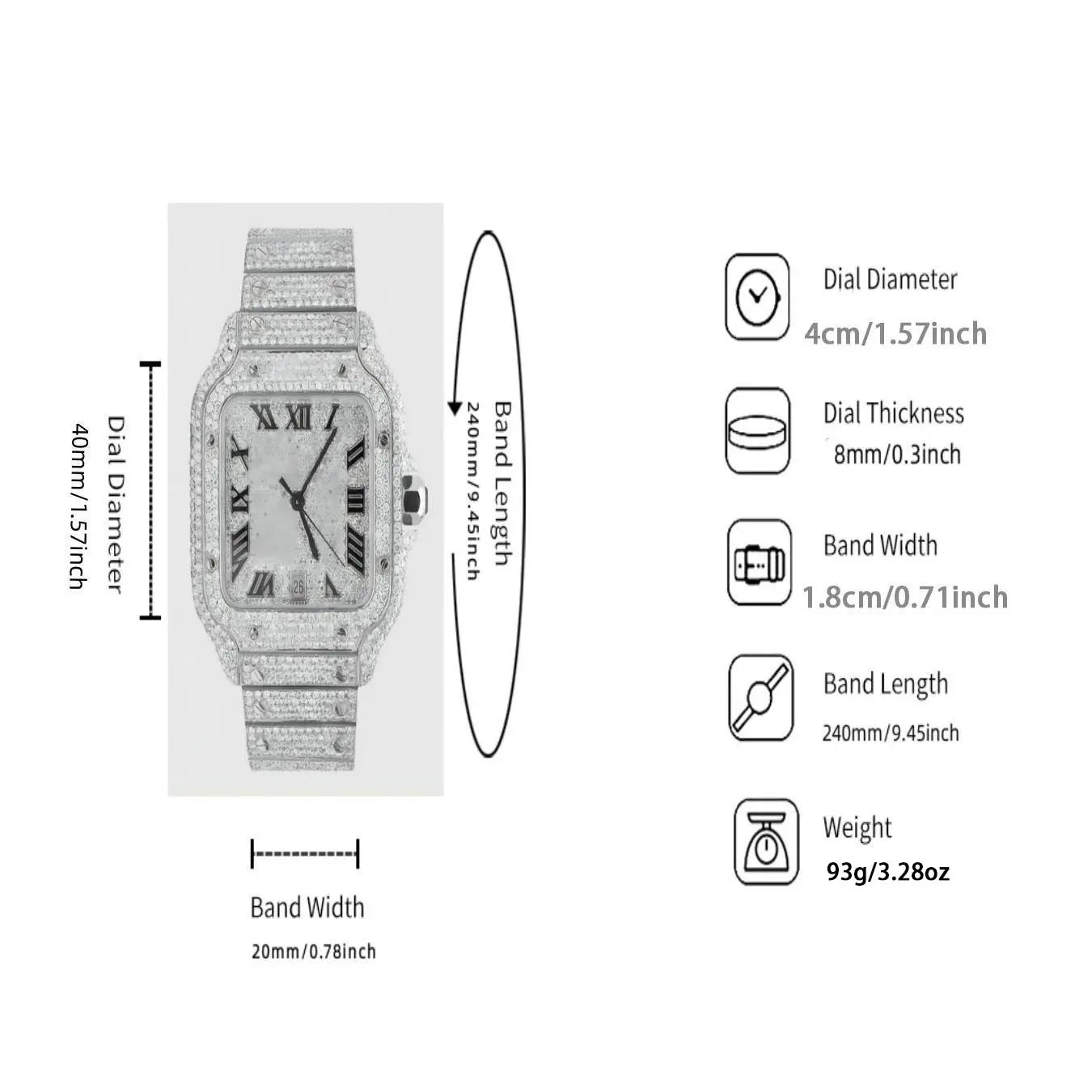 A square-shaped men's quartz watch featuring a starry sky design on the dial, stainless steel strap, diamond embellishments, and Roman numerals, Modern Fashionable Wristwatch, Casual Trendy Wristwatch, Quartz Analog Watches