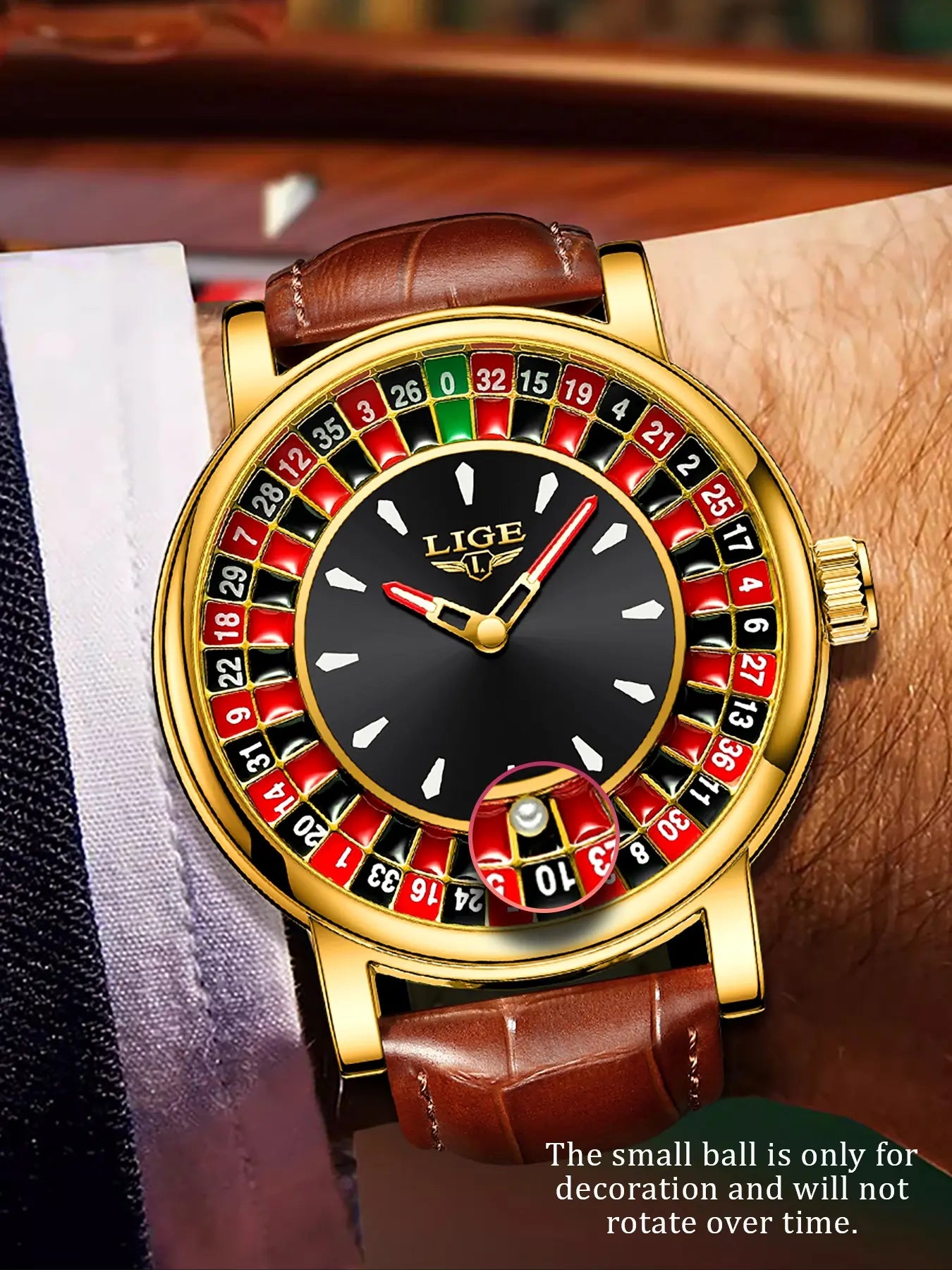 Men's Fashion Casual Round Dial Russian Roulette 12 Zodiac Theme Interactive Analog Quartz Watch, Waterproof Design for Parties and Daily Wear, Quartz Wristwatch, Quartz Analog Watches