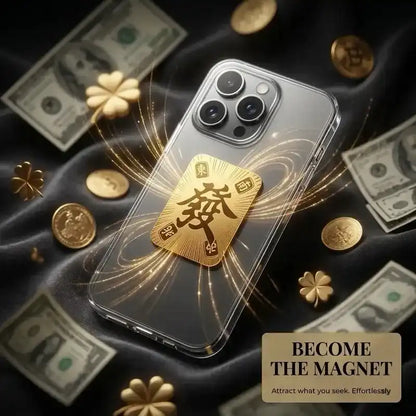 Lucky "FA" Gold Foil Card - Eastern Feng Shui Amulet for Positive Energy & Good Vibes, Custom Holographic Gold Foil, an auspicious symbol to attract wealth and blessings in Eastern culture