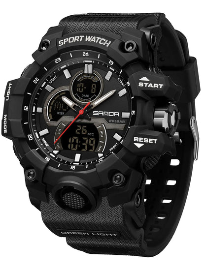 Men's Sports Digital Watch, Fashionable Digital Watch with Luminous Dial & Alarm Mode, Watch with Digital Display for Men, Sporty Waterproof Watch, Quartz Analog Wristwatch