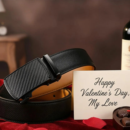 Can be trimmed] Mens Belt Leather Ratchet Easy Release Belt For Men Designer Belt Dress and Casual with Adjustable Buckle for Men's Wear Gift Outdoorfun Textured for Birthday Gift/ accessories men/business belt no hole