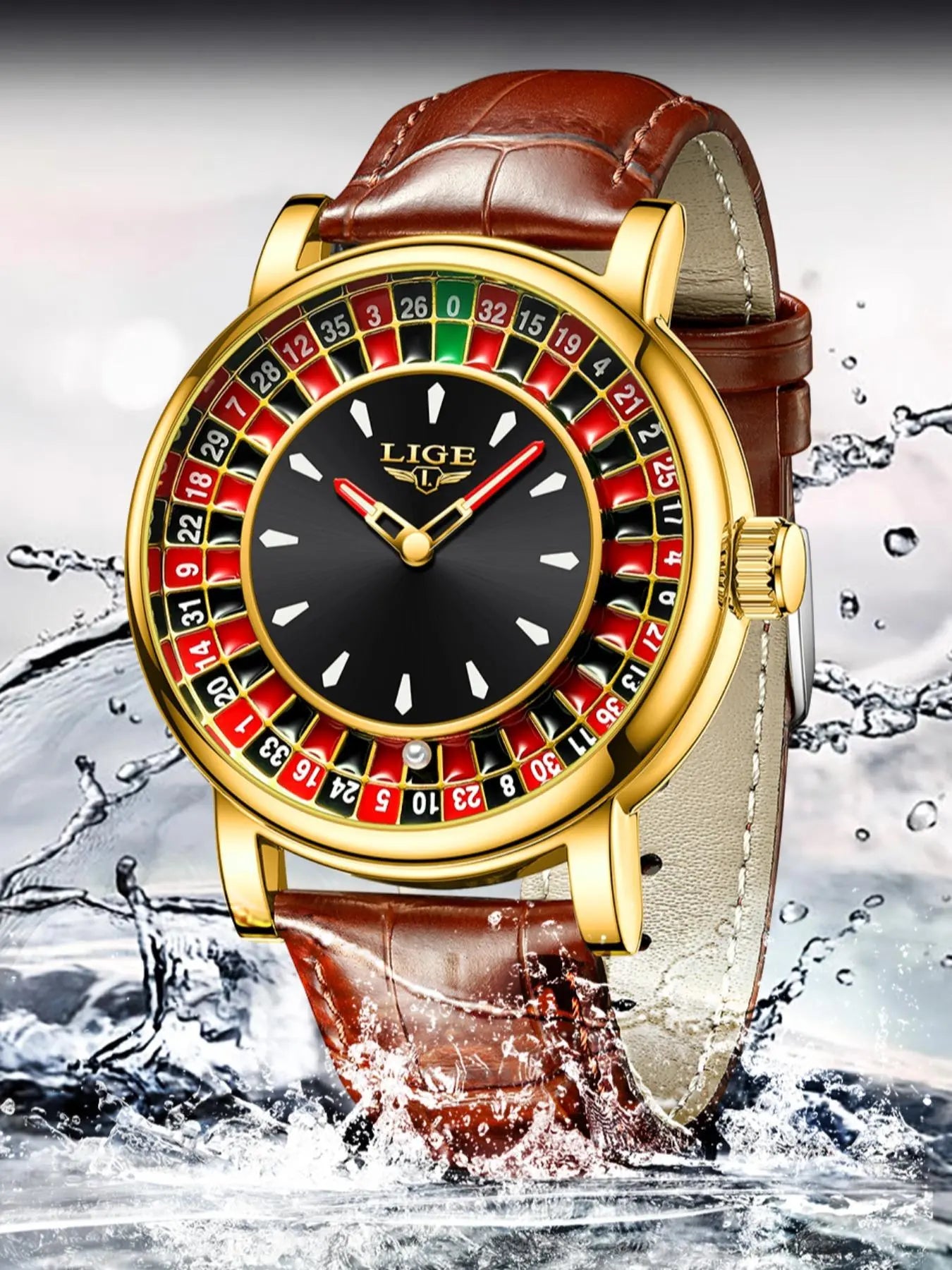 Men's Fashion Casual Round Dial Russian Roulette 12 Zodiac Theme Interactive Analog Quartz Watch, Waterproof Design for Parties and Daily Wear, Quartz Wristwatch, Quartz Analog Watches